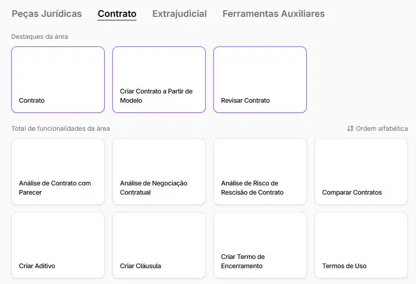 Funcionalidades de contratos