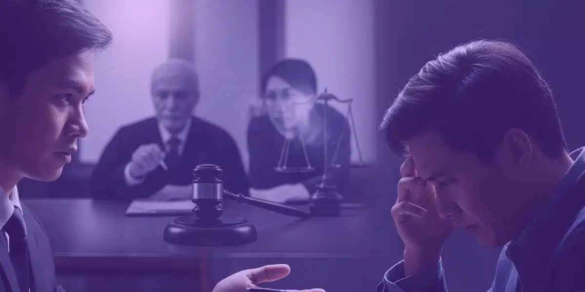 Advogado explicando ao cliente as consequências do crime de injúria