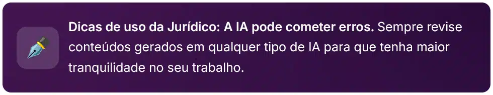 Dica de uso da Jurídico ai ao gerar modelo de queixa-crime