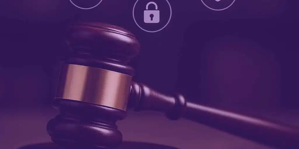 Imagem representando martela da justiça e IA