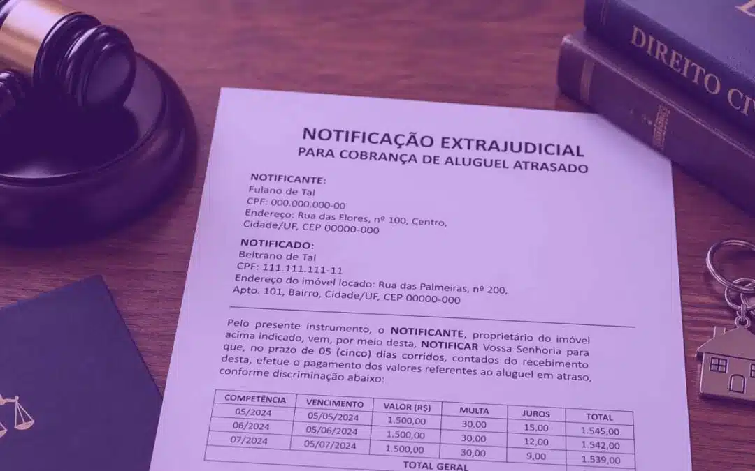 Modelo de &nbsp;Notificação extrajudicial para cobrança de aluguel atrasado