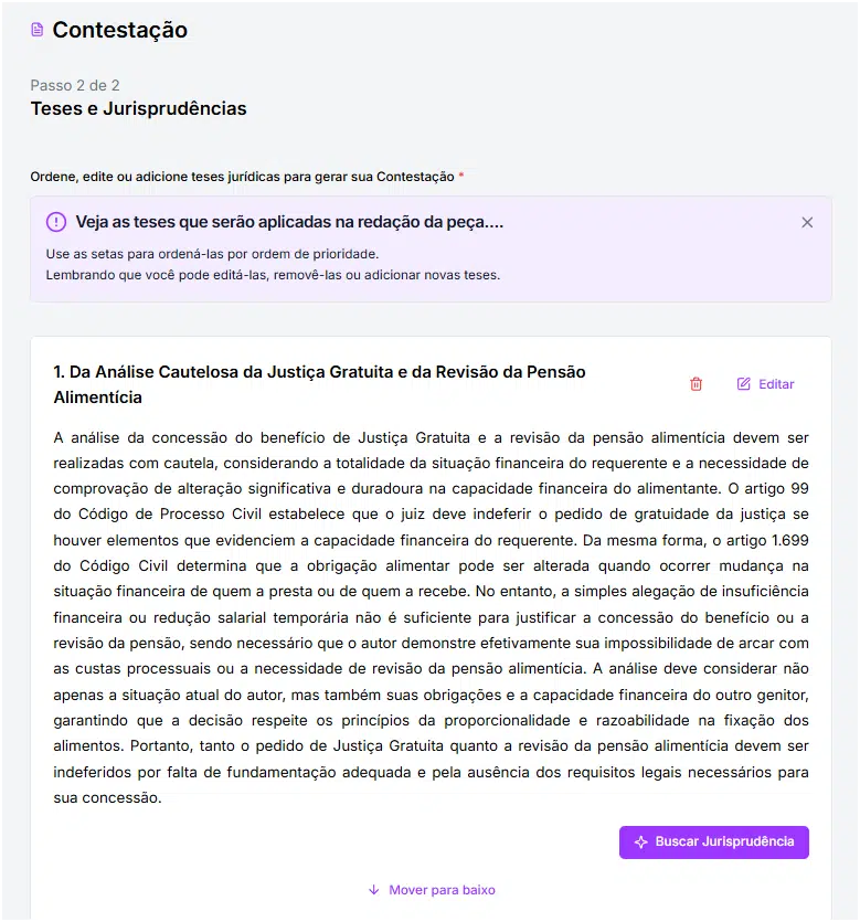 Teses e Jurisprudências geradas.